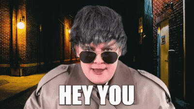 Man Sunglasses Trench Coat Saying Hey You GIF