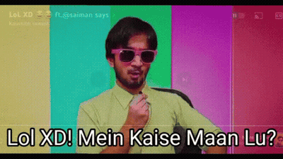 Man Sunglasses Yellow Shirt Lol Xd Mein Kaise Maan Lu GIF