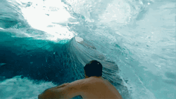 Man Surfing Inside Big Waves GIF