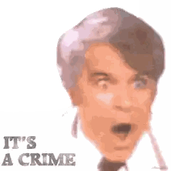 Man Surprised Saying Its A Crime Sticker