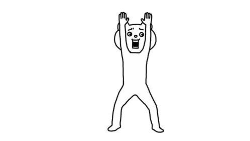 Man Surprised With Hands In Air Sticker