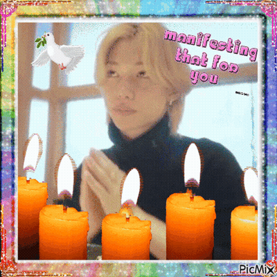 Man Surrounded By Candles Manifesting That For You GIF