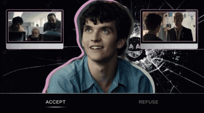 Man Surrounded By Computer Monitors Saying Accept And Refuse GIF