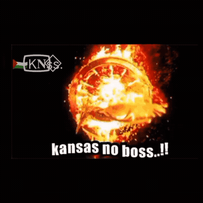 Man Surrounded By Flames Kansas No Boss GIF