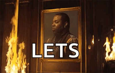 Man Surrounded By Flames With Lets GIF