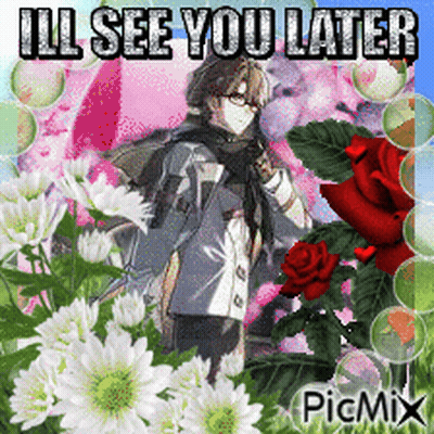 Man Surrounded By Flowers Ill See You Later GIF