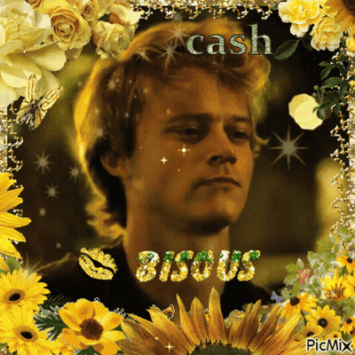 Man Surrounded By Flowers Saying Cash GIF