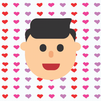 Man Surrounded By Pink And Purple Hearts Saying Boyfriend Day GIF