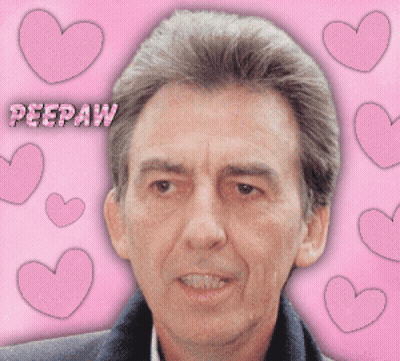 Man Surrounded By Pink Hearts Peepaw GIF