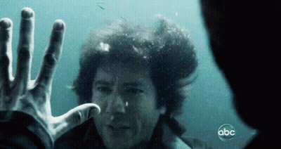 Man Swimming With ABC On Screen GIF