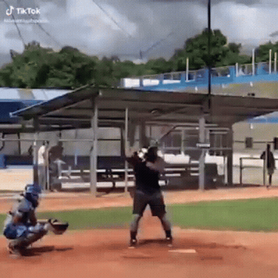 Man Swinging Baseball Bat GIF
