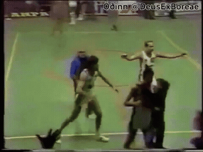 Man Swinging Bat At Ball, Catcher Watching GIF