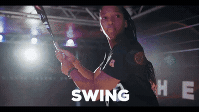 Man Swinging Bat In Front Of Swing Sign GIF