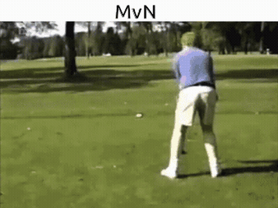 Man Swinging Golf Club At Golf Ball GIF