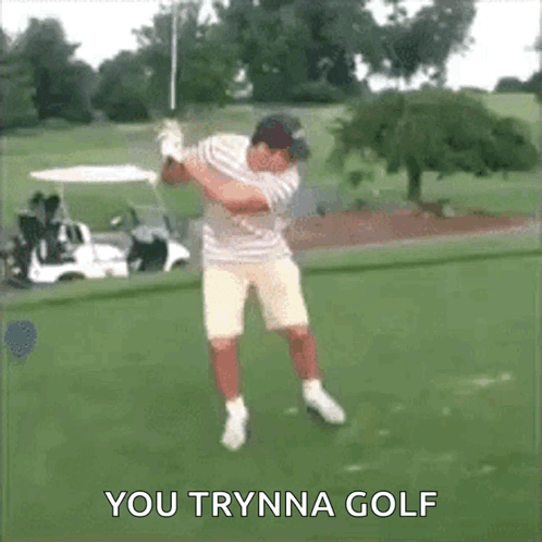 Man Swinging Golf Club GIF
