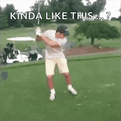 Man Swinging Golf Club Saying Kinda Like This GIF