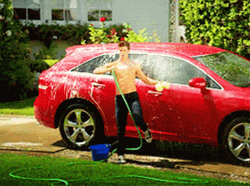 Man Taking Bath At Car Wash GIF