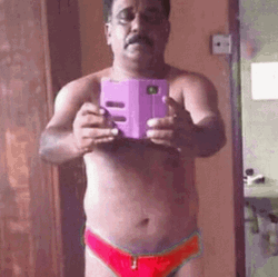 Man Taking Mirror Selfie Rgb Underwear Meme GIF