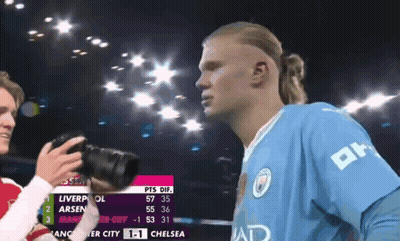 Man Taking Photo Of Soccer Player In Blue Shirt GIF