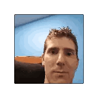 Man Taking Selfie Against Blue Wall Sticker