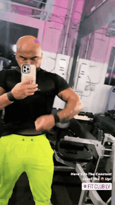 Man Taking Selfie In Gym GIF