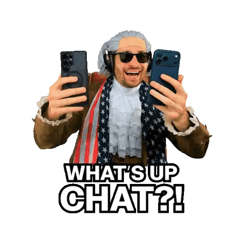 Man Taking Selfie Saying Whats Up Chat Sticker