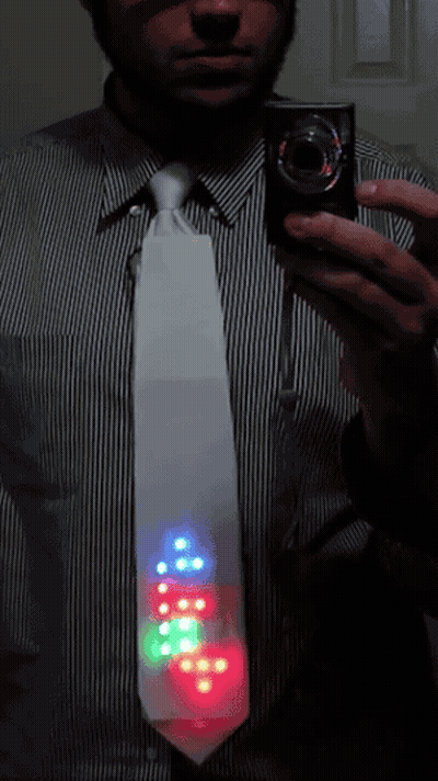 Man Taking Selfie With Christmas Tree Tie GIF