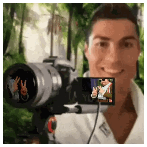 Man Taking Selfie With Peace Sign Camera Sticker