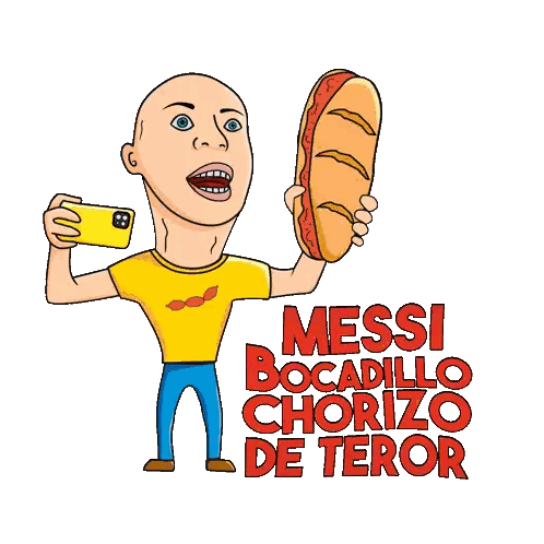 Man Taking Selfie With Sandwich Sticker
