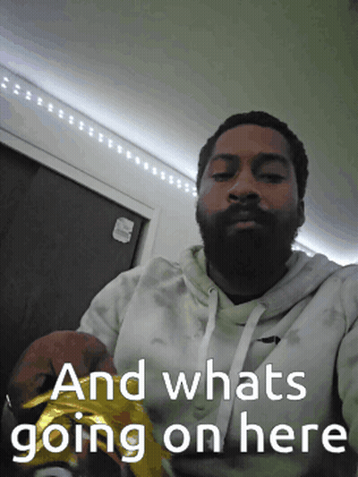 Man Taking Selfie With Whats Going On GIF