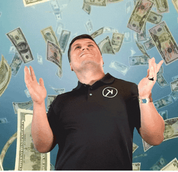 Man Taking Shower Of Dollar Bills GIF