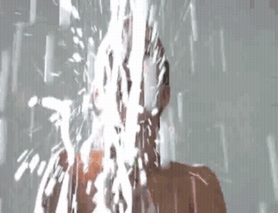 Man Taking Shower Water From Mouth And Nose GIF