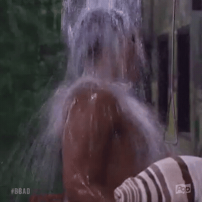 Man Taking Shower With Water Spraying GIF