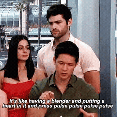 Man Talking About Blender Heart Pulse GIF
