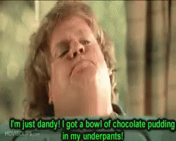 Man Talking About Chocolate Pudding In Underpants GIF