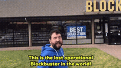 Man Talking About Last Operational Blockbuster GIF