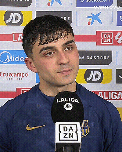 Man Talking Into La Liga Microphone In Nike Shirt GIF