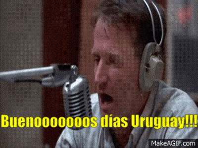 Man Talking Into Microphone Buenooooos Dias Uruguay GIF
