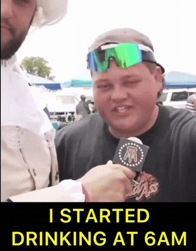 Man Talking Into Microphone I Started Drinking At 6Am GIF