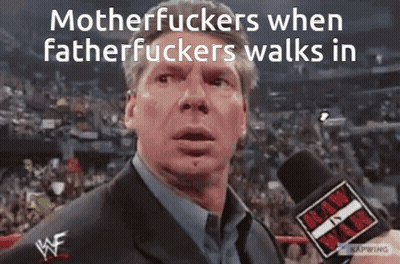Man Talking Into Microphone Motherfuckers Then Fatherfuckers Walks In GIF