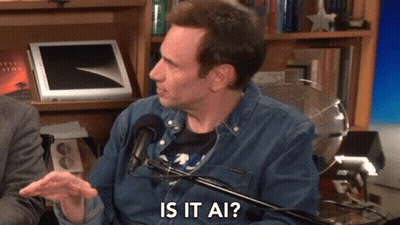 Man Talking Into Microphone Saying Is It AI GIF