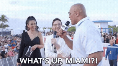 Man Talking Into Microphone What's Up Miami GIF