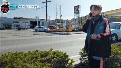 Man Talking On Cell Phone At Gas Station 2 GIF