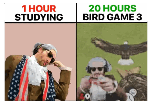Man Talking On Cell Phone Next To Bald Eagle Sticker