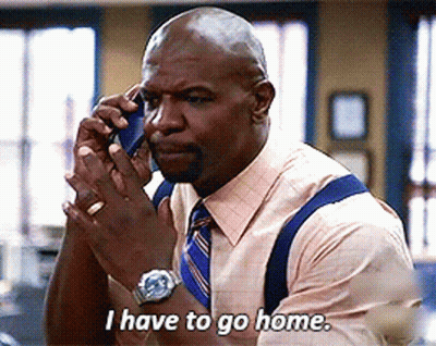 Man Talking On Cell Phone Saying I Have To Go Home GIF
