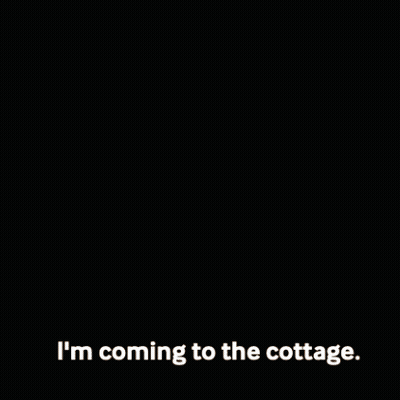 Man Talking On Cell Phone Saying I'm Coming To The Cottage GIF
