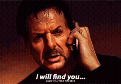 Man Talking On Cell Phone Saying I Will Find You GIF