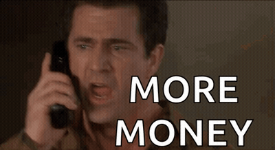 Man Talking On Cell Phone Saying More Money GIF