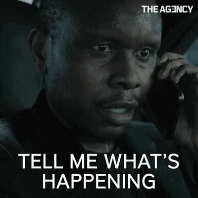 Man Talking On Cell Phone Saying Tell Me What's Happening GIF