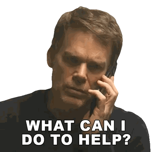 Man Talking On Cell Phone Saying What Can I Do Sticker